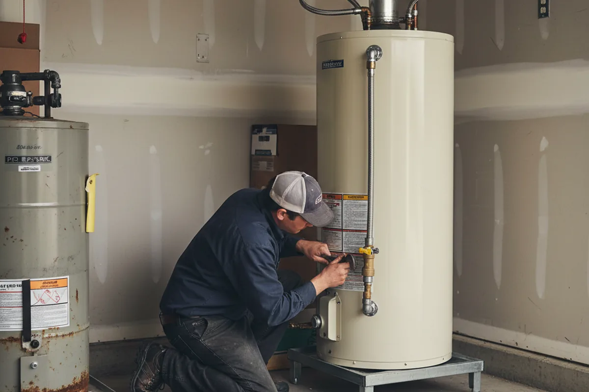 Water heater and shutoff valve replacement in Deepwater